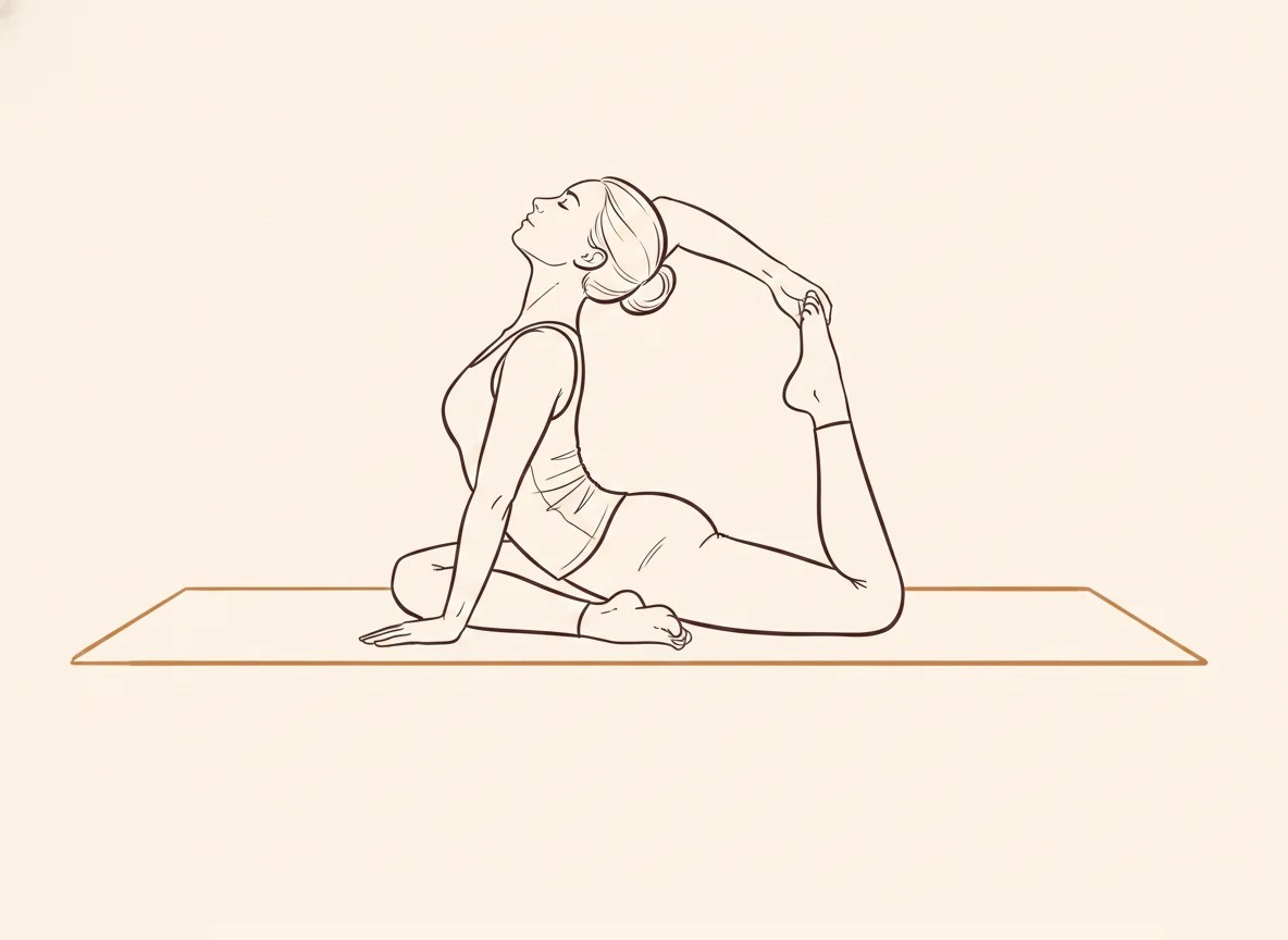 Animated ink drawing of Dove Pose from Diamond Pose