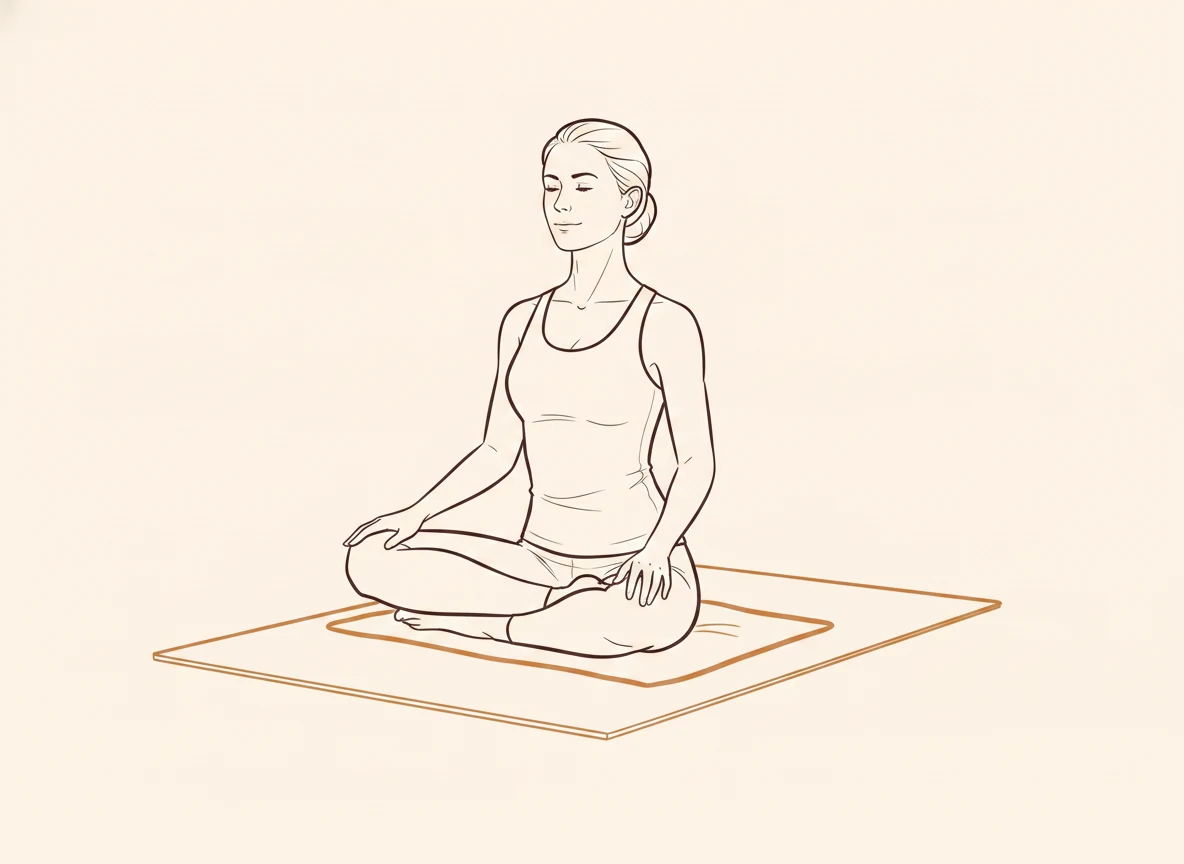 Animated ink drawing of Easy Pose