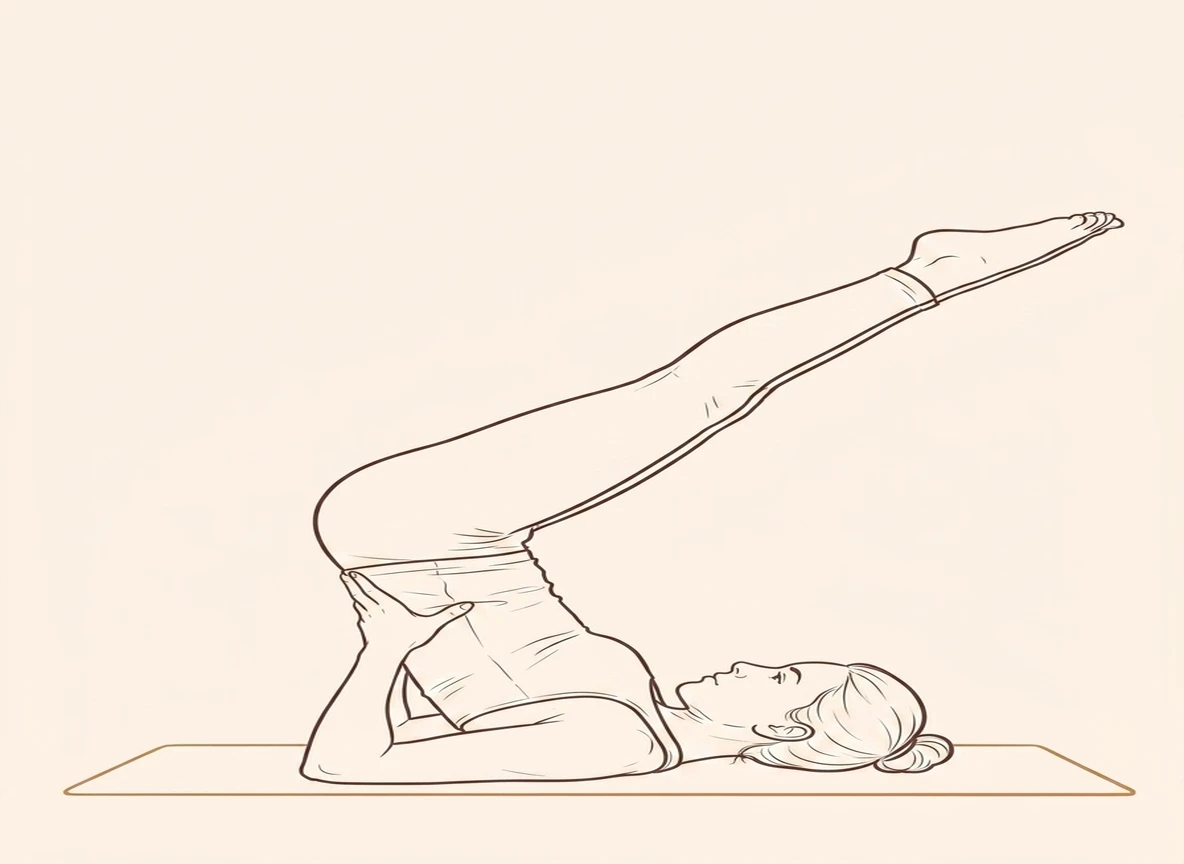 Animated ink drawing of Easy Supported Shoulderstand