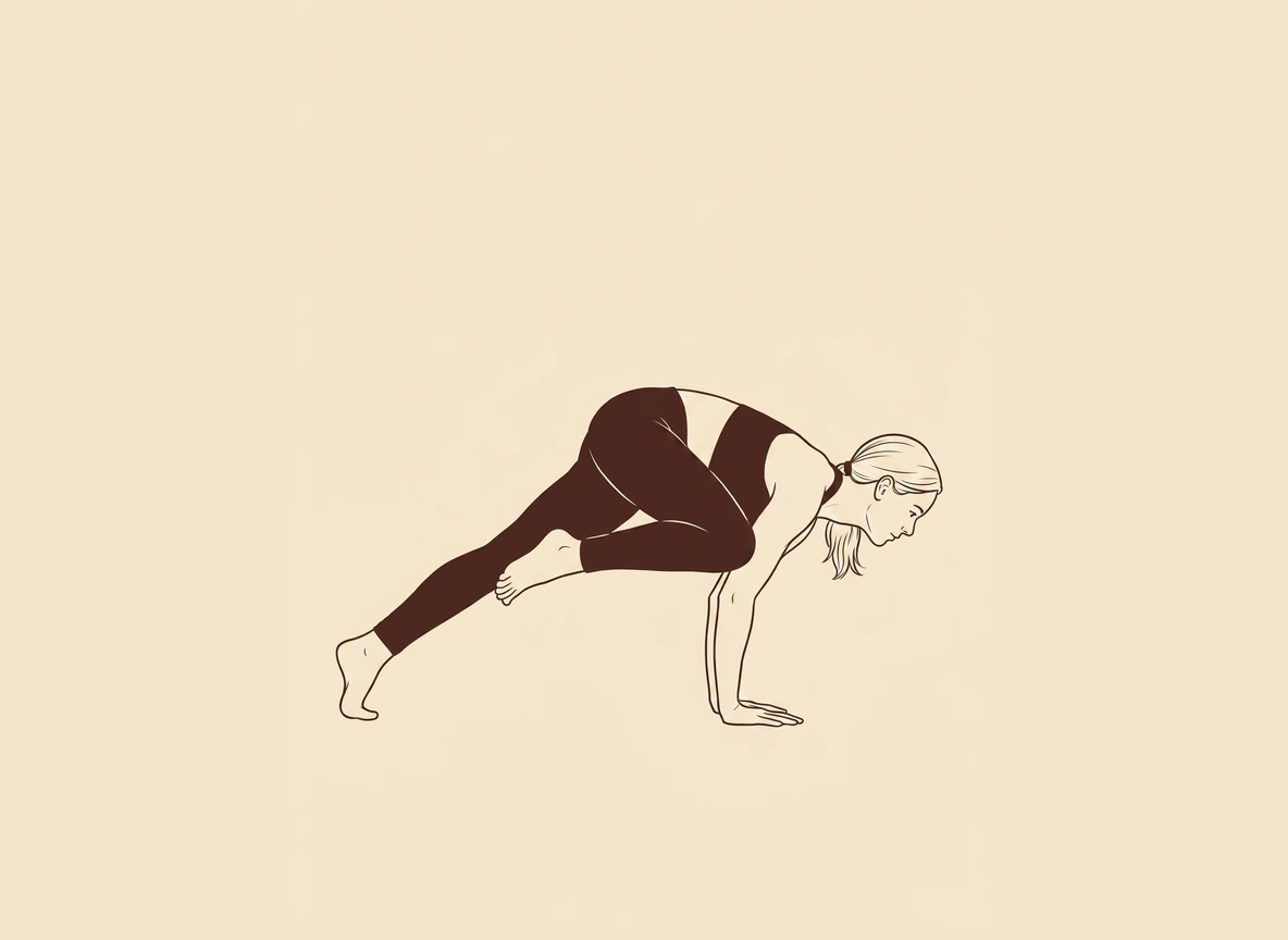Animated ink drawing of Eight Angle Pose