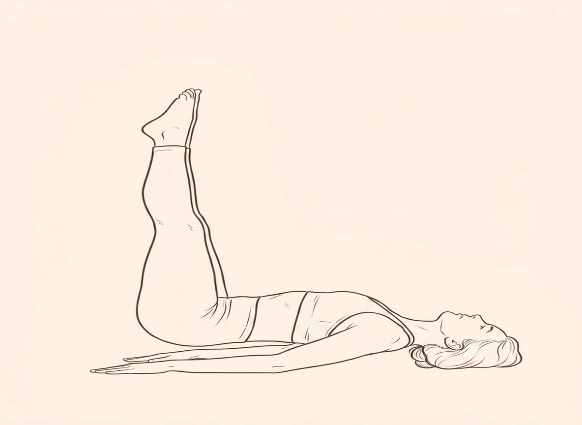 Animated ink drawing of Fish Pose with Straight Legs Up