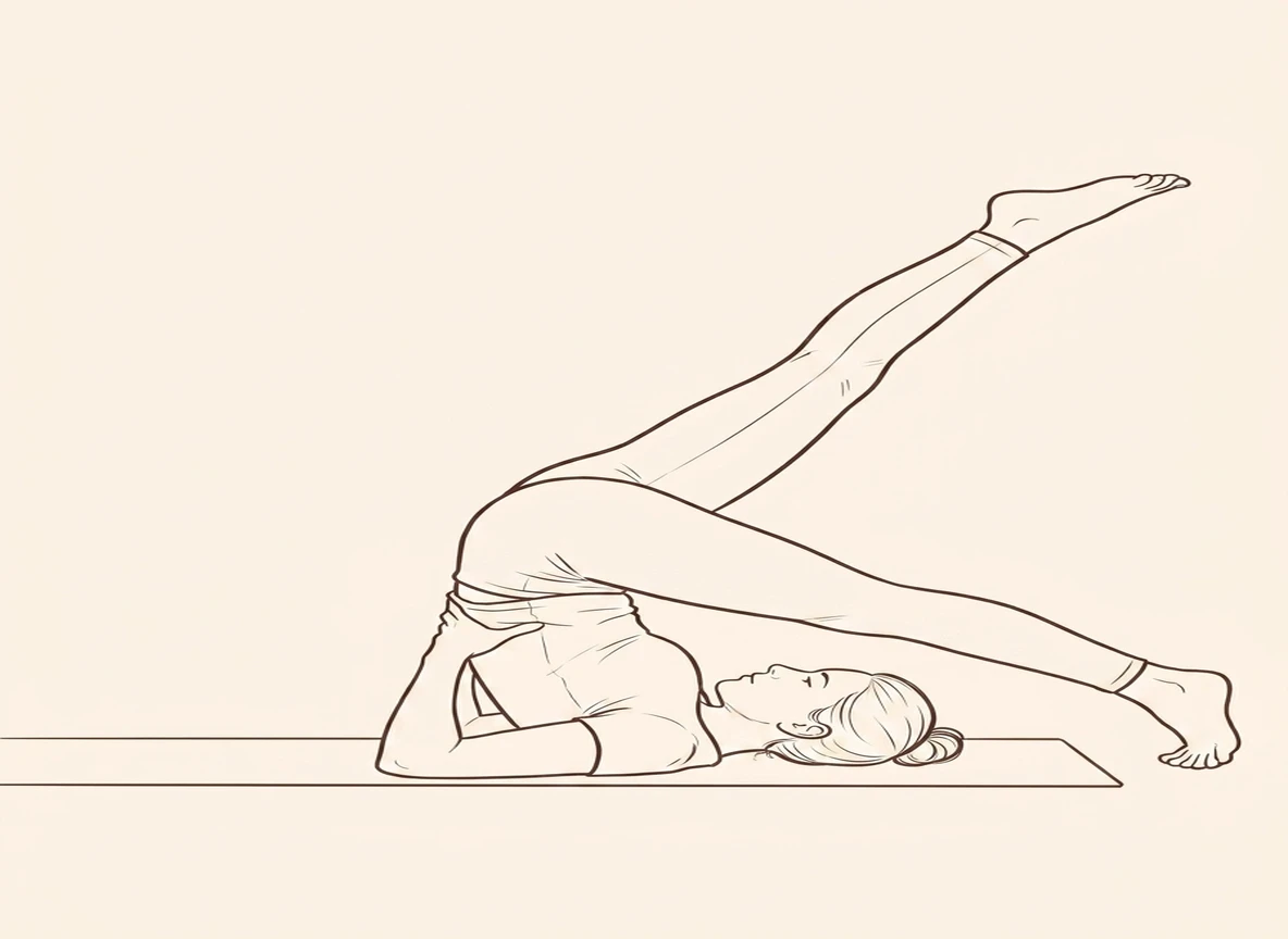 Animated ink drawing of Great Plow Pose