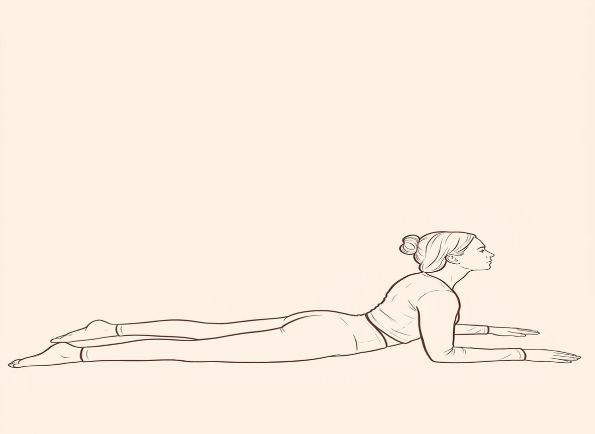 Animated ink drawing of Half Cobra Pose