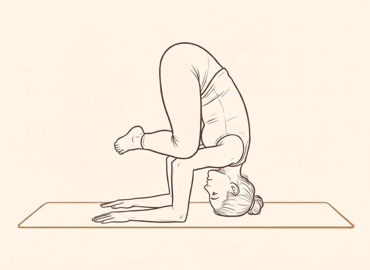 Animated ink drawing of Hare Pose with Thighs Forward and Arms Alongside Legs