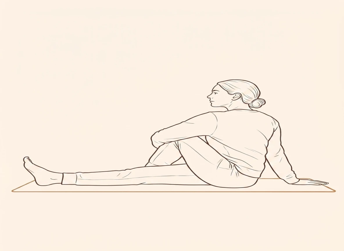 Animated ink drawing of Left Twist with Left Leg Bent