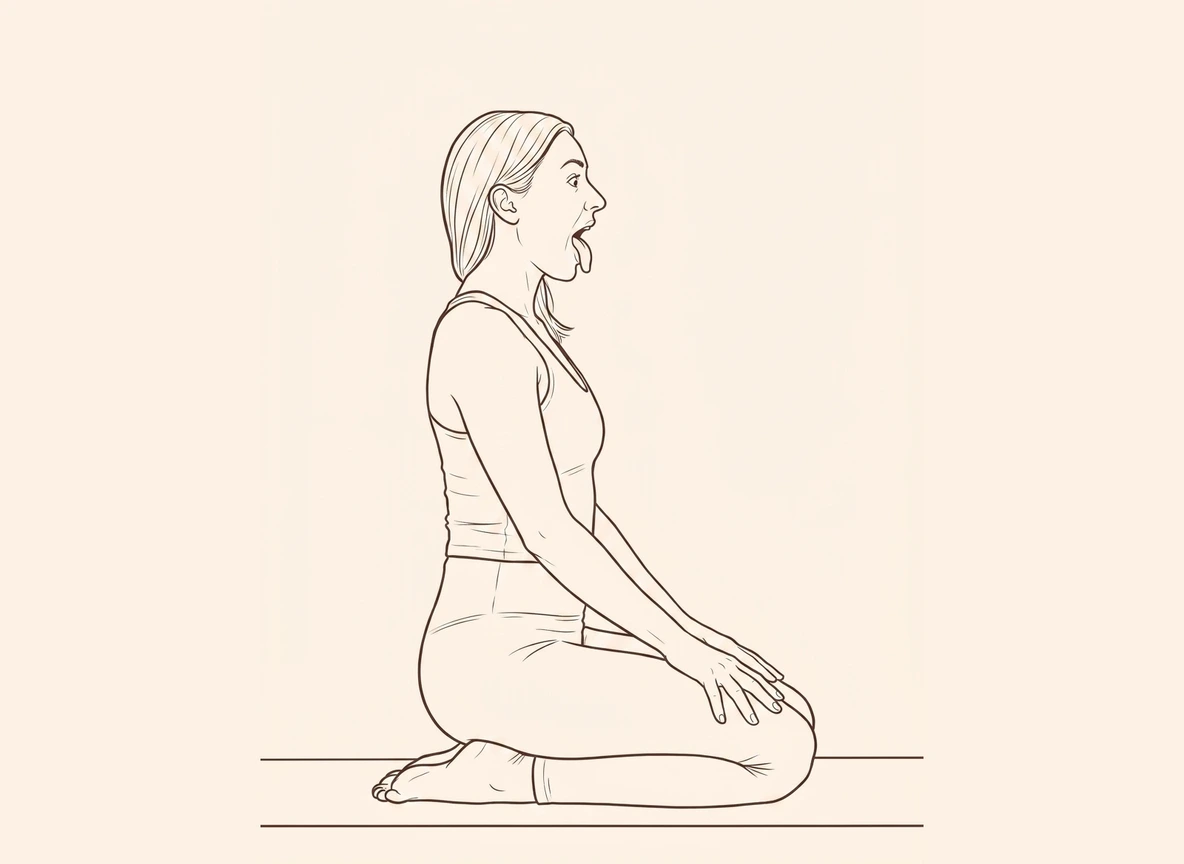 Animated ink drawing of Lion Pose