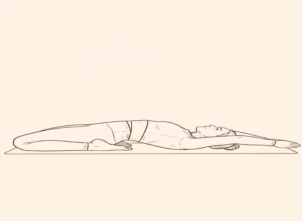 Animated ink drawing of Lying Diamond Pose