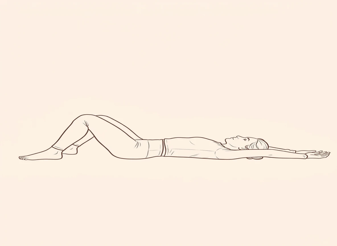 Animated ink drawing of Lying Hero Pose