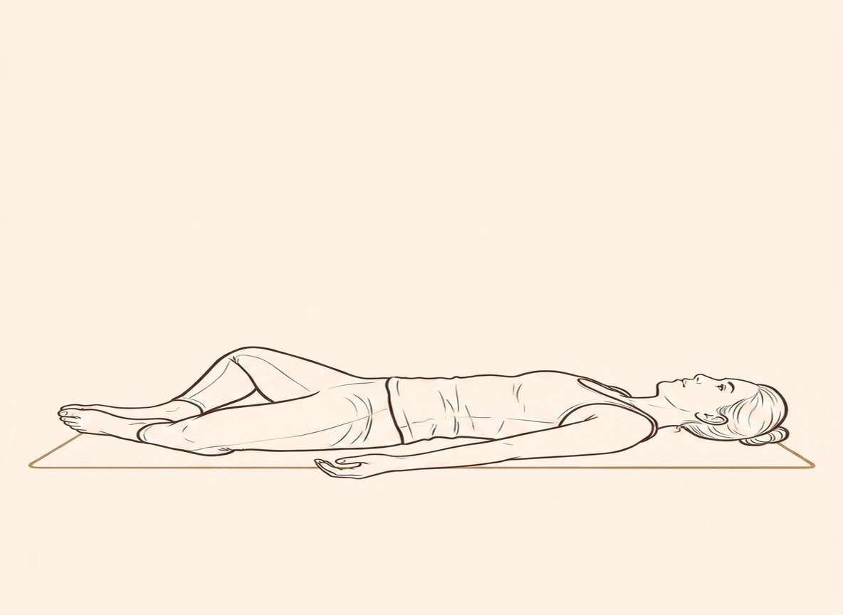 Animated ink drawing of Reclining Bound Angle Pose