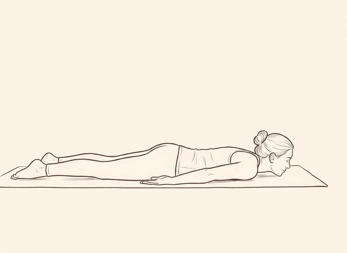 Animated ink drawing of Reverse Corpse Pose