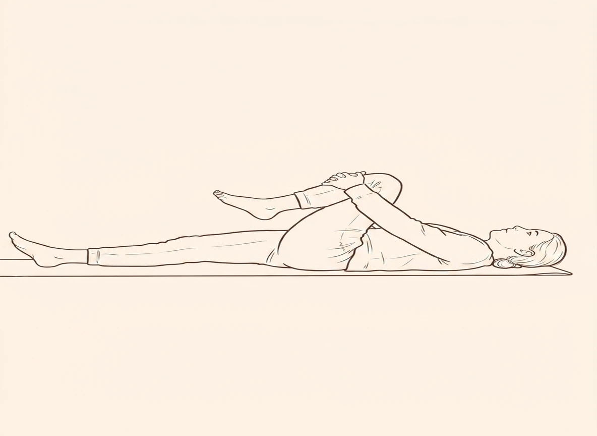 Animated ink drawing of Right Leg Wind Freeing Pose