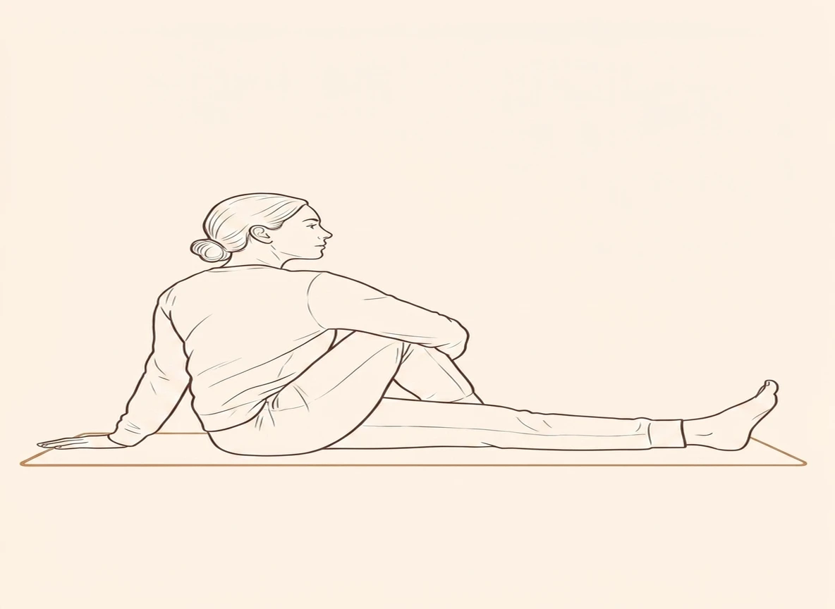 Animated ink drawing of Right Twist with Right Leg Bent
