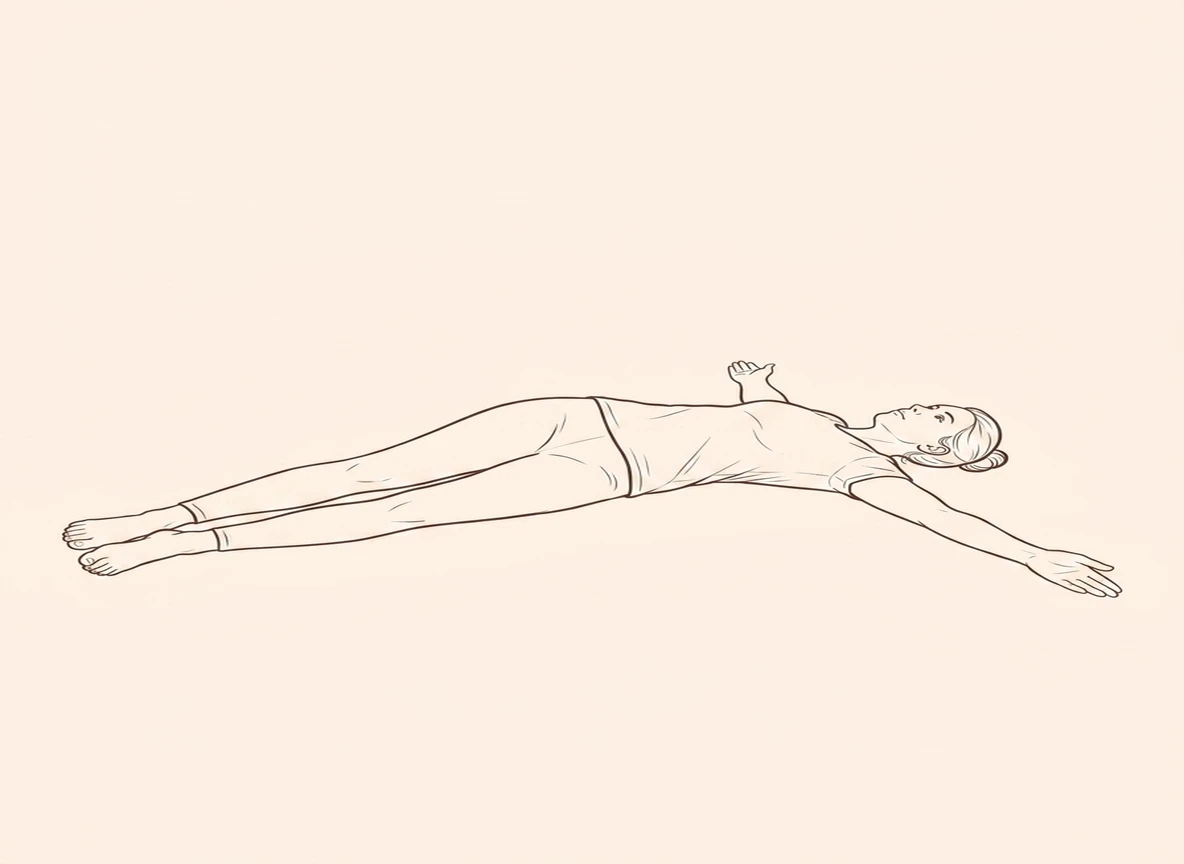 Animated ink drawing of Spinal Bend Pose with Legs to the Left