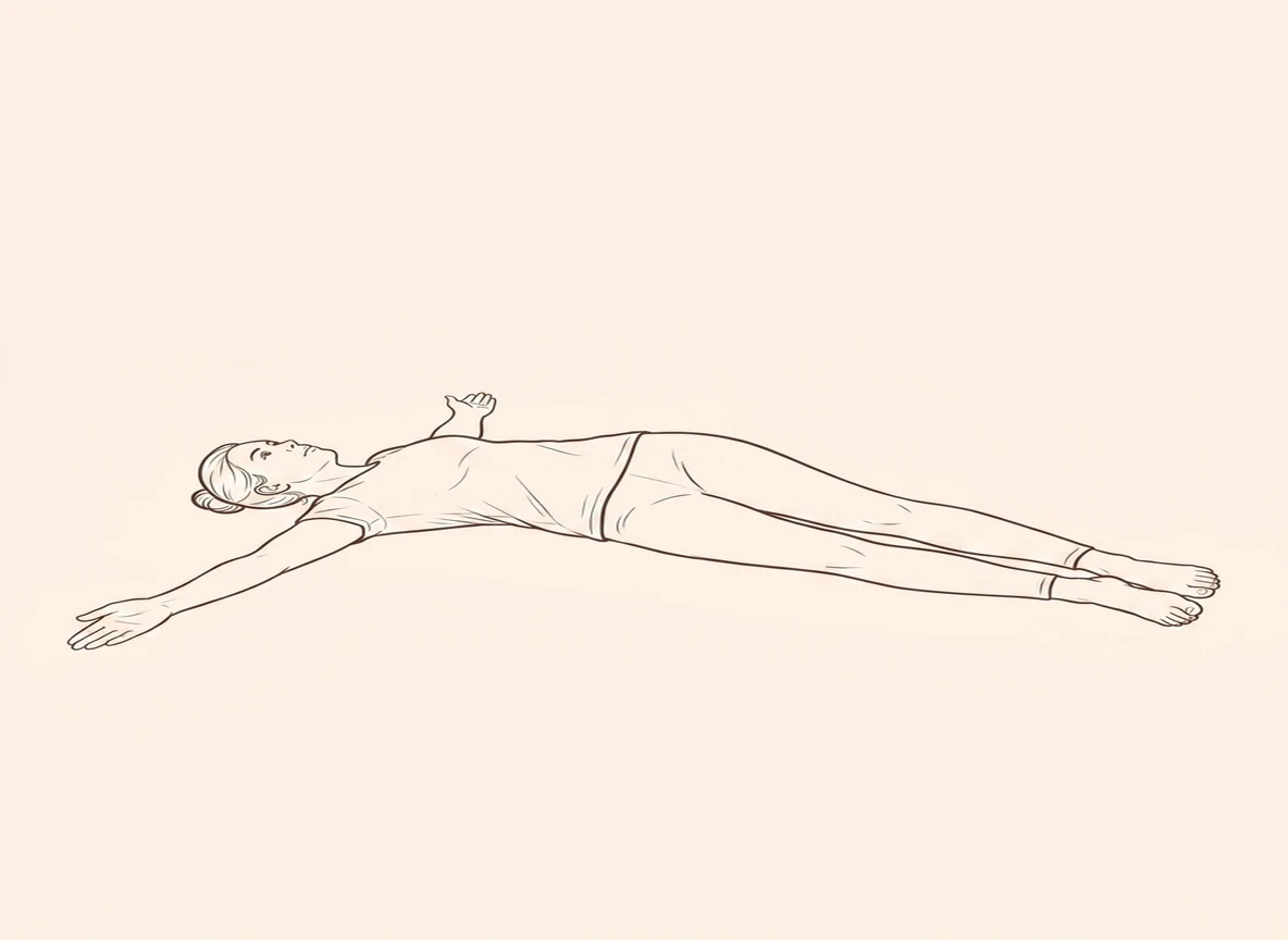 Animated ink drawing of Spinal Bend Pose with Legs to the Right