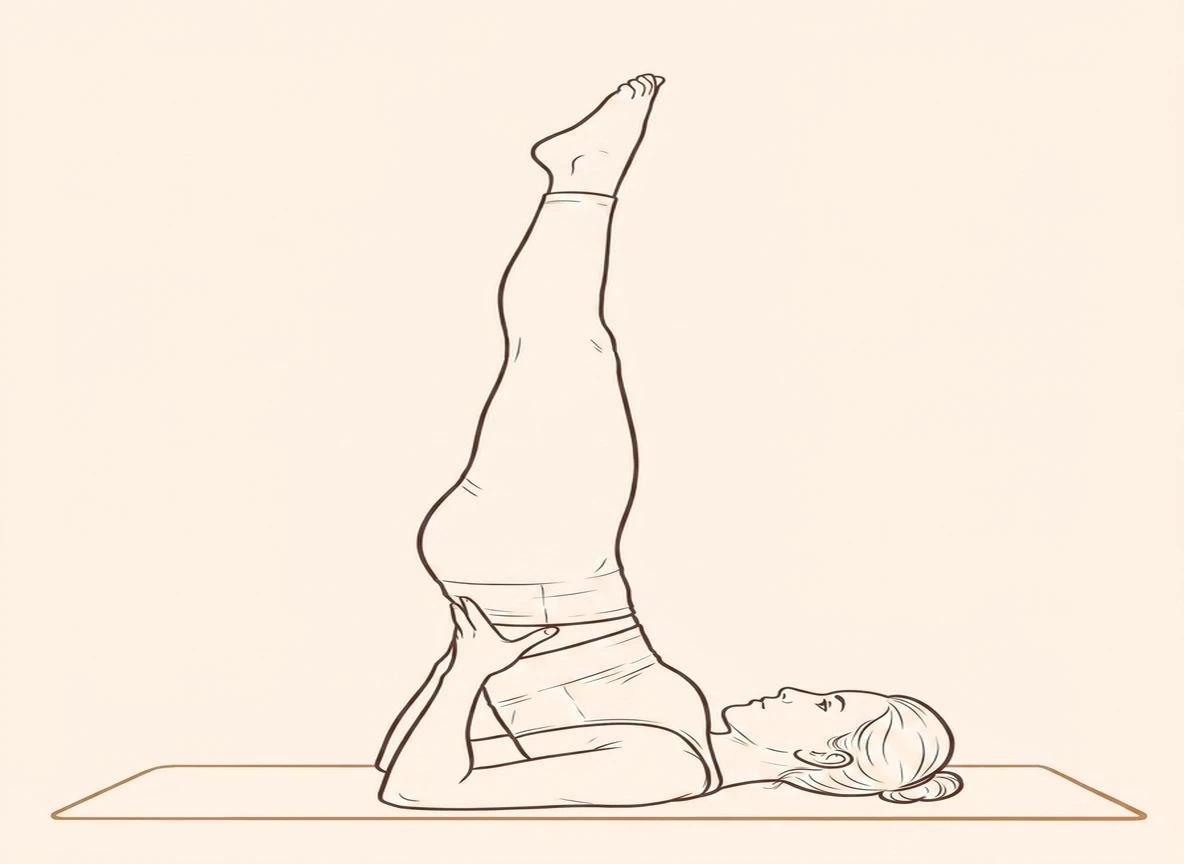 Animated ink drawing of Supported Shoulderstand