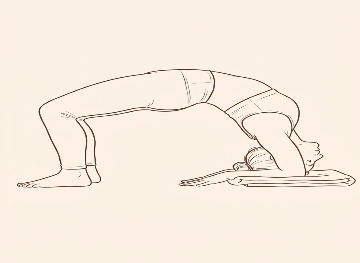 Animated ink drawing of Upward Bow Pose - Easy Variation