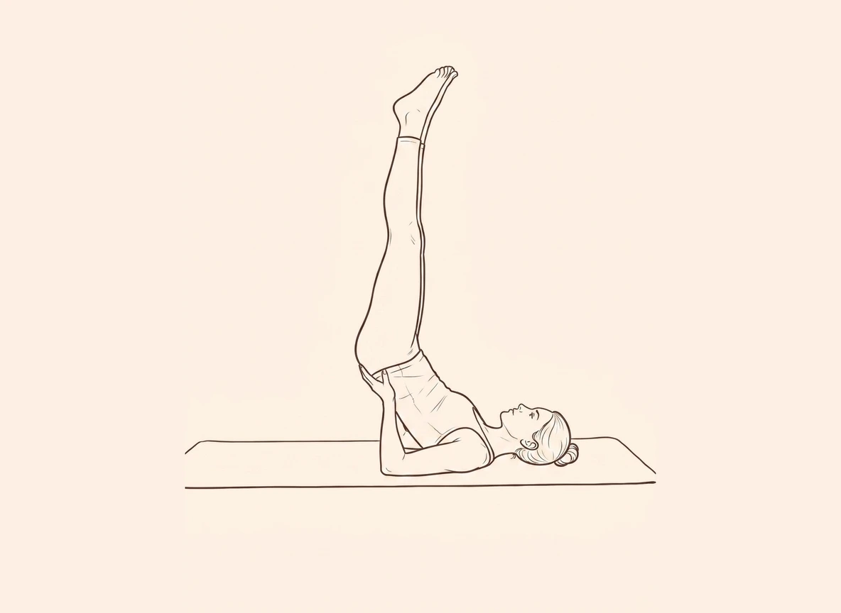 Animated ink drawing of Upward Extended Feet Pose with Support