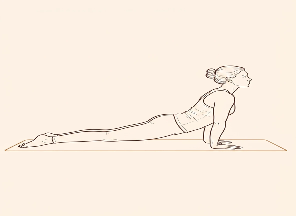 Animated ink drawing of Upward-Facing Dog Pose