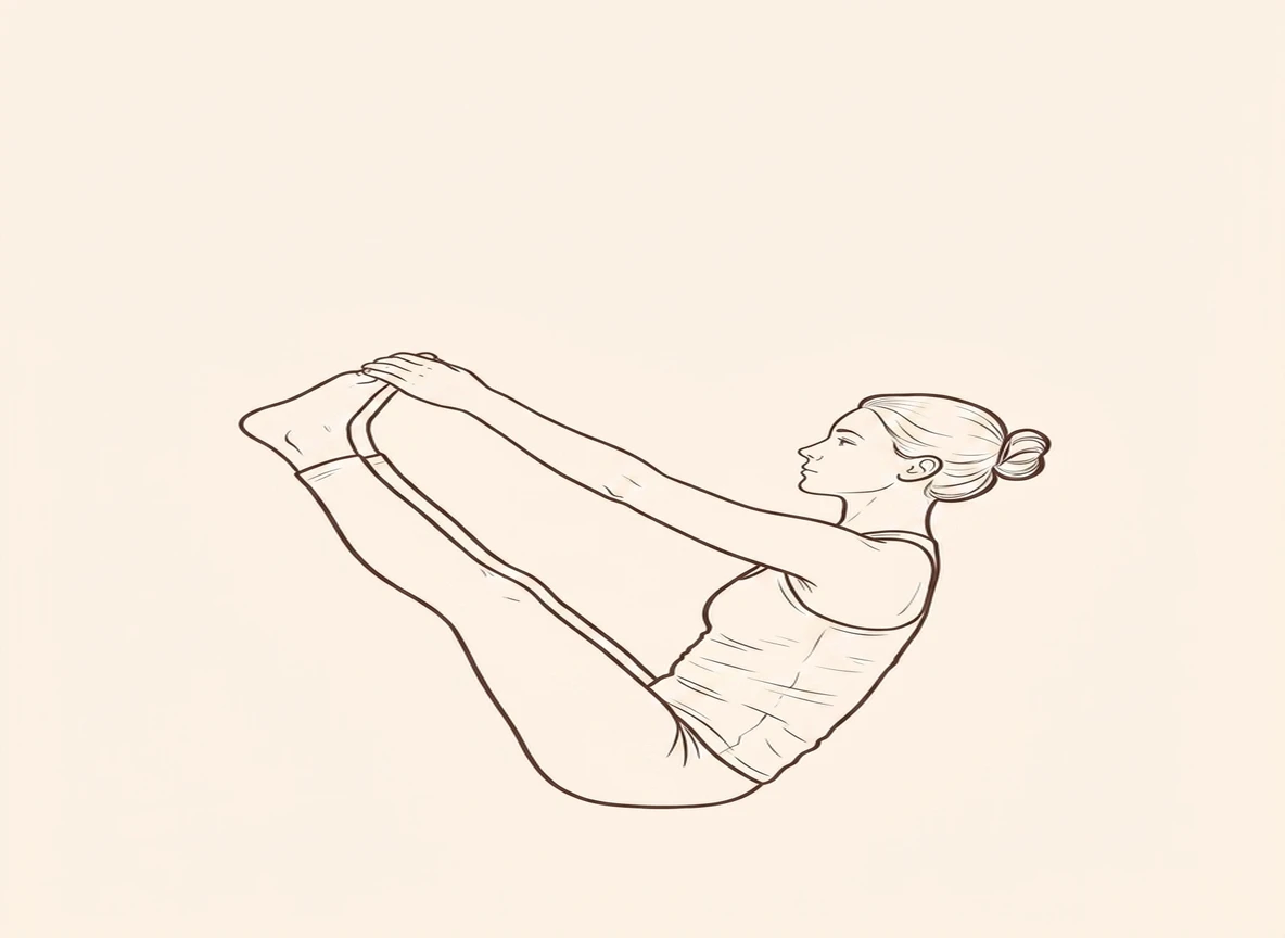 Animated ink drawing of Upward Facing Intense Stretch