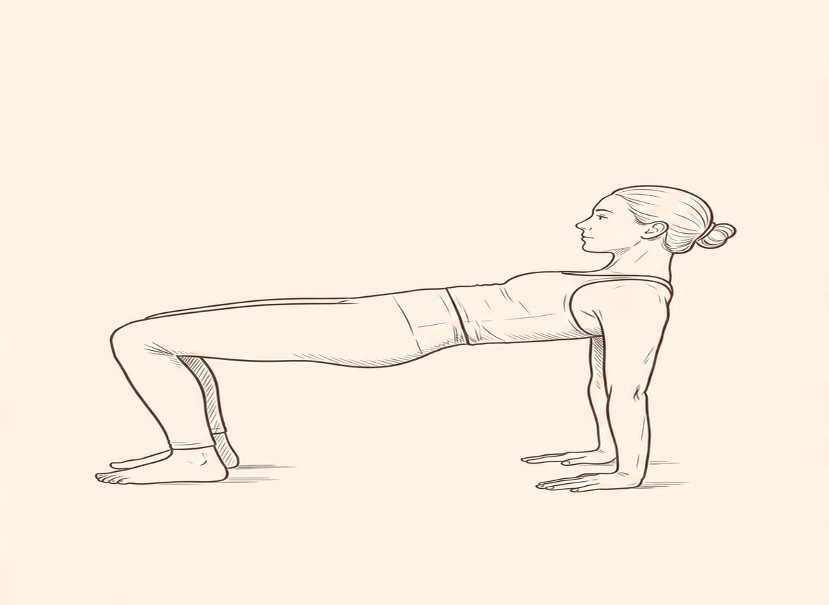 Animated ink drawing of Upward Table Pose