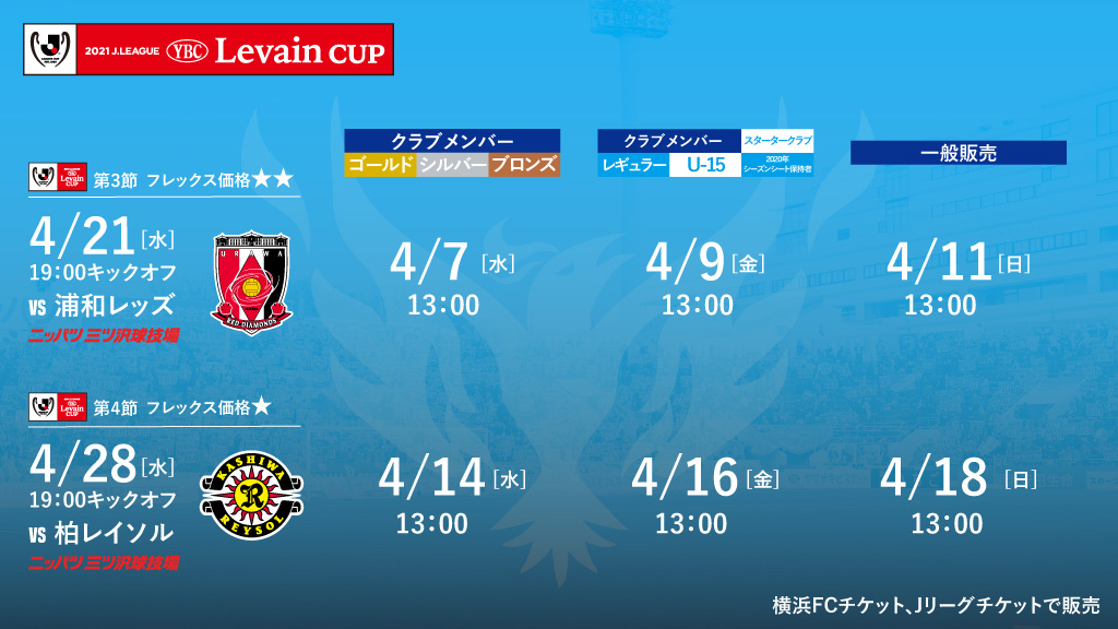 4月開催試合のチケットに関するお知らせ 横浜fcオフィシャルウェブサイト