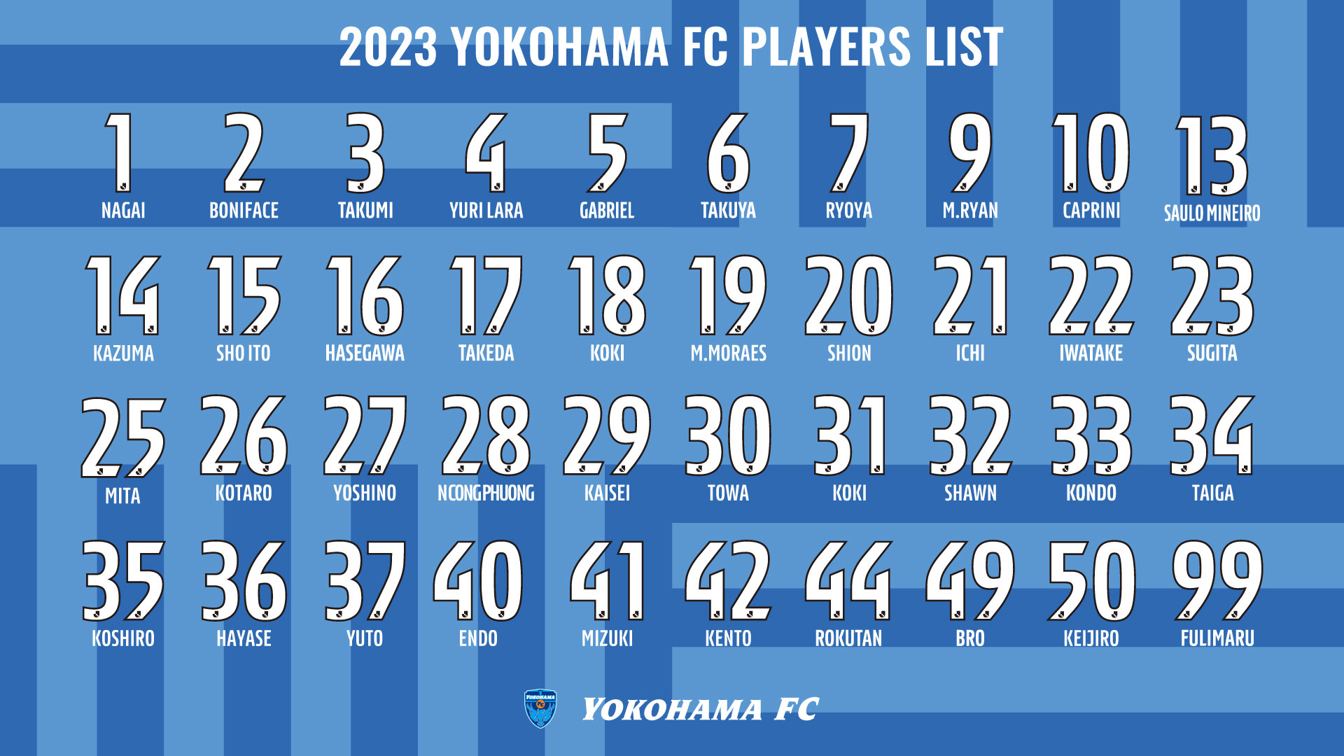 2023シーズントップチーム体制および選手背番号決定のお知らせ | 横浜 