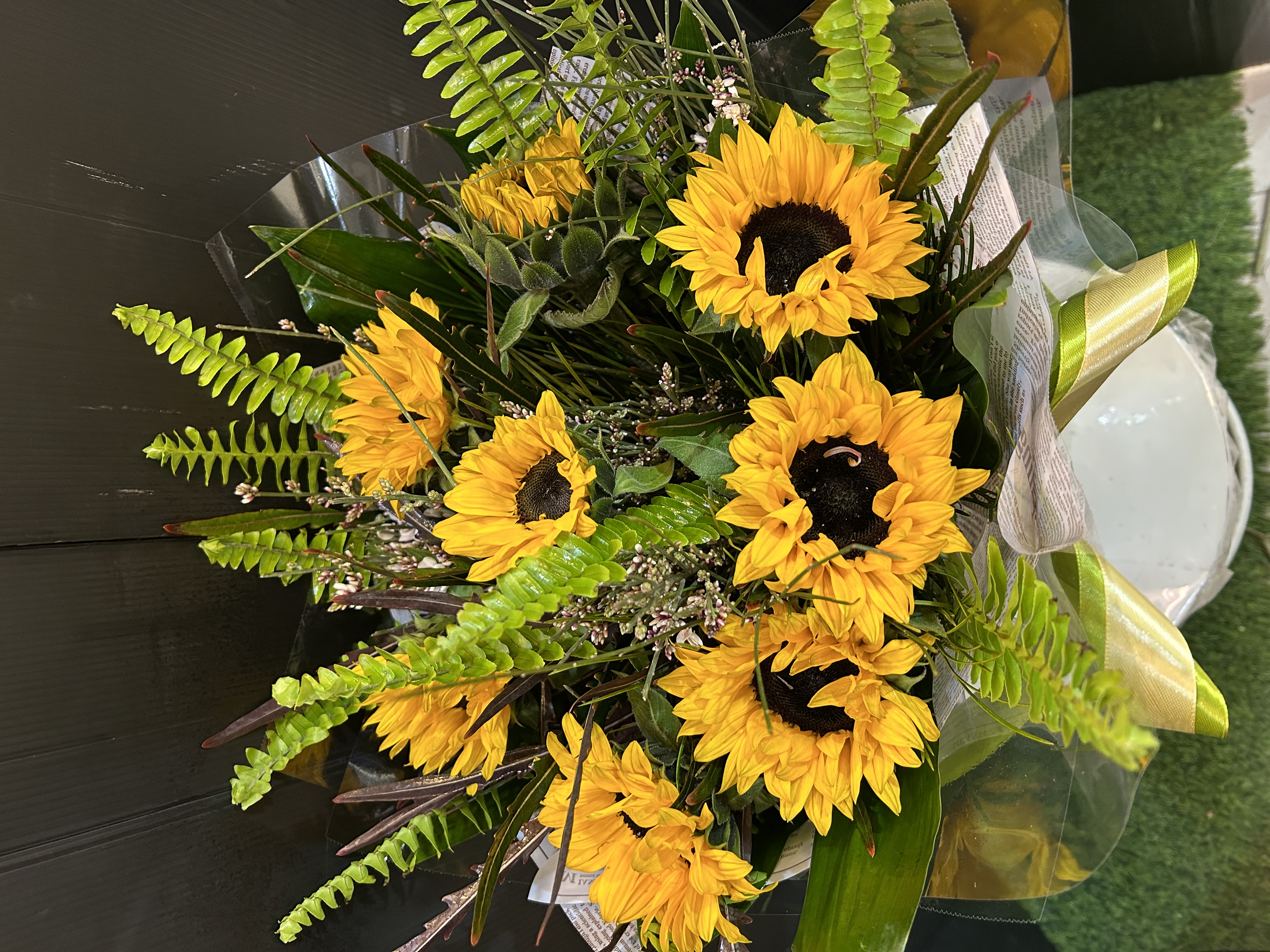 זר חמניות כפרי