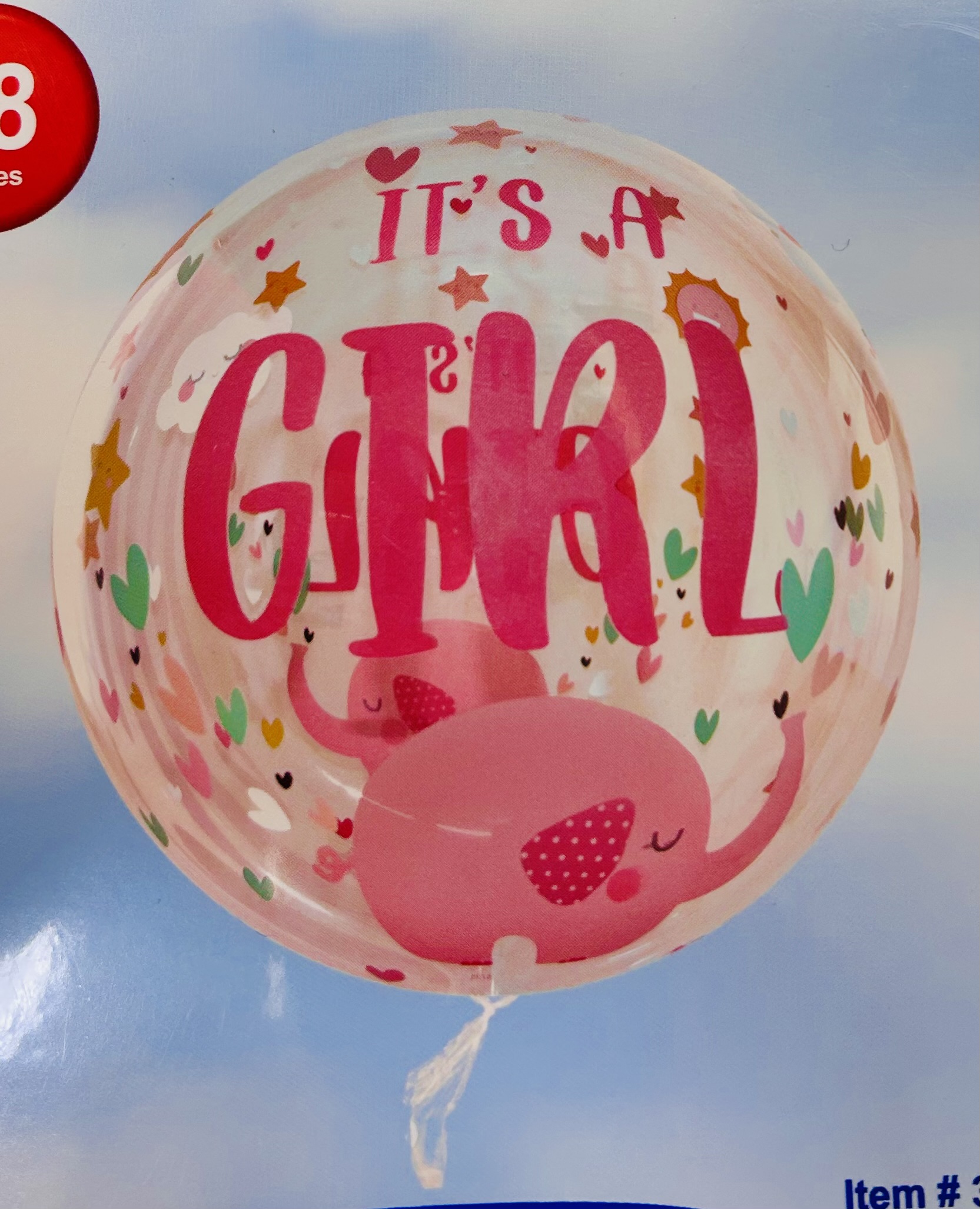 בלון הליום מוכסף להולדת הבת