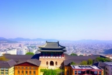 대한민국역사박물관 옥상정원에서 바라본 경복궁과 낮 풍경