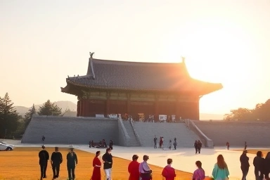 경복궁 궁궐의 아름다운 전경