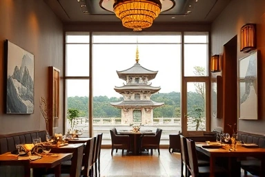 국립중앙박물관 경천사탑 식당 내부 풍경