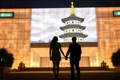 국립중앙박물관 야간개장, 커플 데이트, 미디어 파사드, 야경