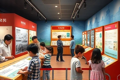 용산 전쟁기념관 어린이박물관 내부 체험 전시 모습