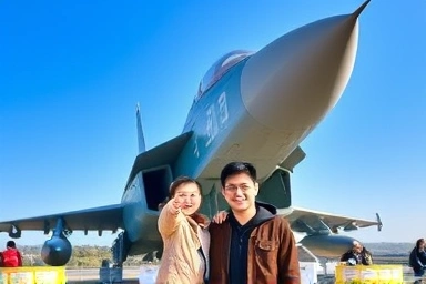 용산 전쟁기념관 야외 전시장, 가족 사진, 전투기