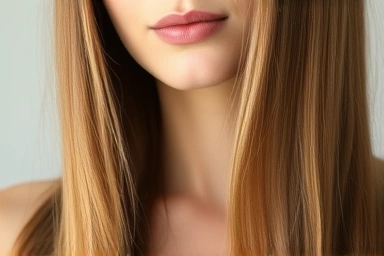 光り輝くツヤ髪のクローズアップ