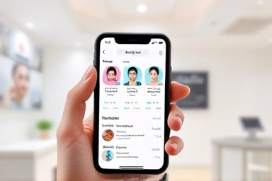 韓国美容整形アプリを比較するスマートフォンの画面