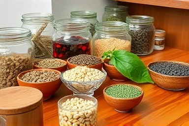 韓国漢方ダイエットに使用される生薬のクローズアップ