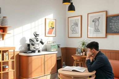 ロボットカフェのある聖水洞のカフェ内部