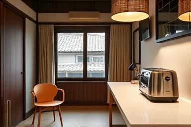 北村韓屋ステイのモダンな設備、高級家具と家電が配置された室内