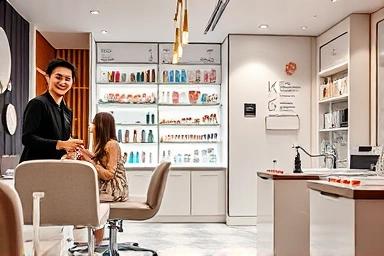 ソウルのおしゃれなネイルサロンの店内