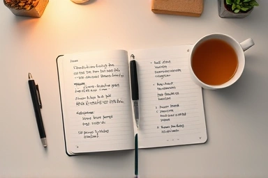 멘탈 관리를 위한 기도문과 차, 필기구