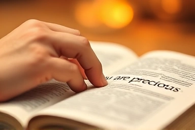 성경 구절을 따라가며 하나님의 사랑을 느끼는 모습