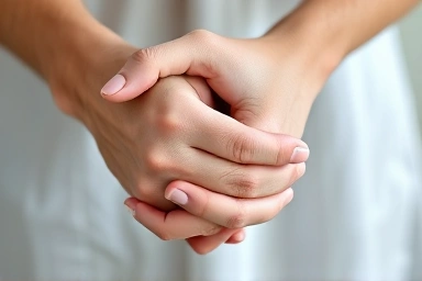서로를 잡은 부부의 손