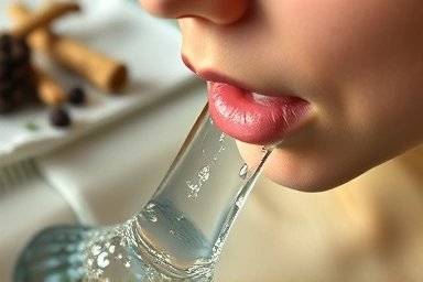 Throat soothing, reflux laryngitis relief, herbal remedy visualization
