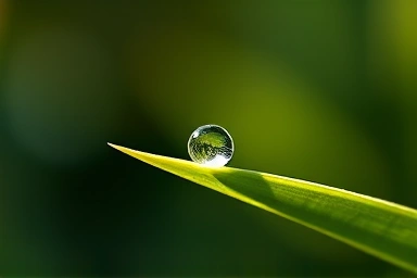Symbolic dewdrop on leaf representing voice fragility