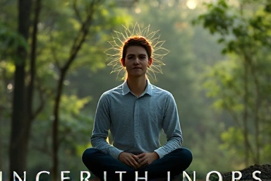 Calm person with glowing neural pathways, symbolizing anger control