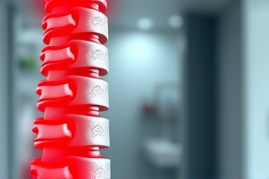 Inflamed spine joints, medical visualization of ankylosing spondylitis.