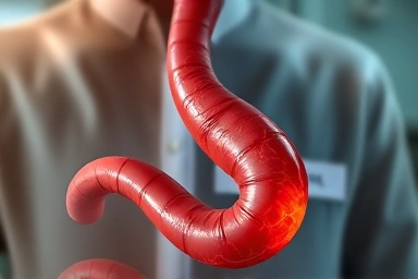 Symbolic representation of Barrett's esophagus transforming esophagus