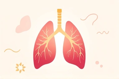 Symbolic lungs expanding with light and vitality.