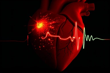 Symbolic representation of heart health versus panic attack symptoms.
